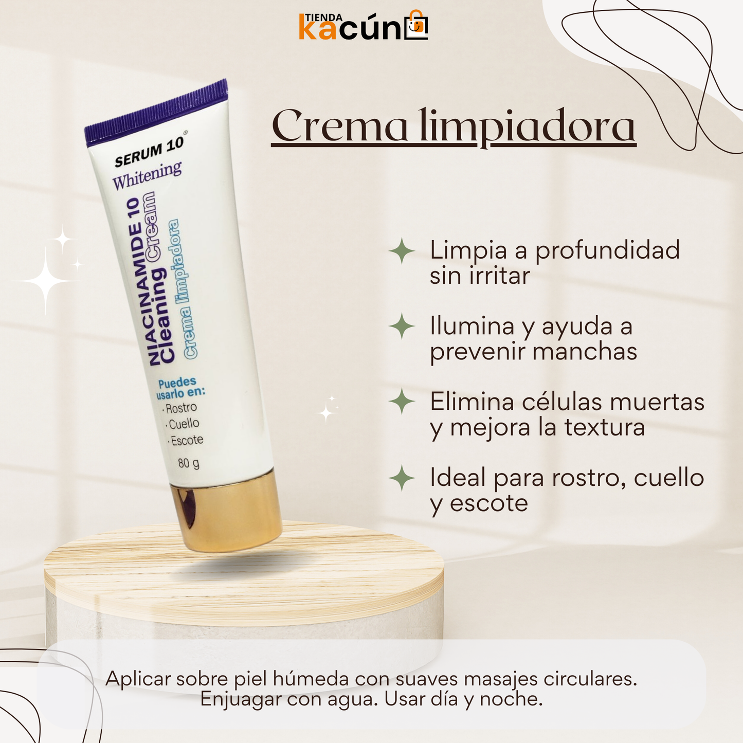 Serum 10 + Crema Limpiadora + Aclarante + 3 Mascarillas GRATIS